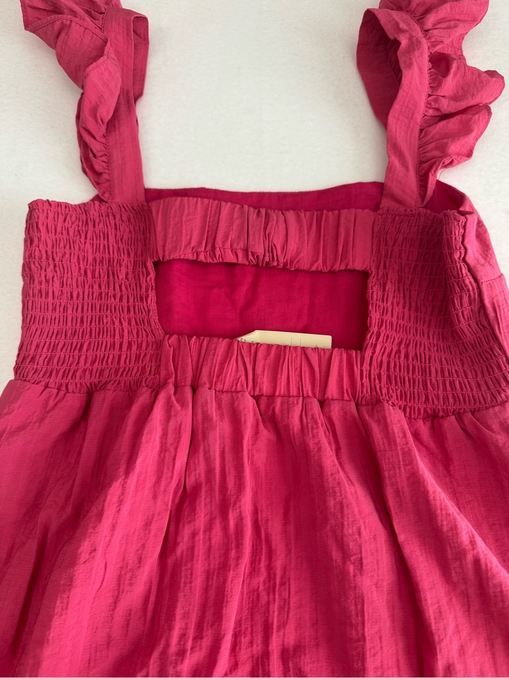 NWT MANGO Flutter Ruffle Sleeve Empire Waist Mini Dress open back sz xs - Picture 6 of 10